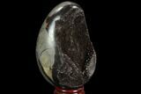 Septarian Dragon Egg Geode - Black Crystals #95980-2